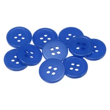 10pcs 24L Sewing Buttons 5/8" Resin Round Flat 4-Hole Craft Buttons, Dark Blue