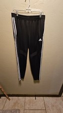 Adidas Track Jogger Women Large Black/White Zipped Legs