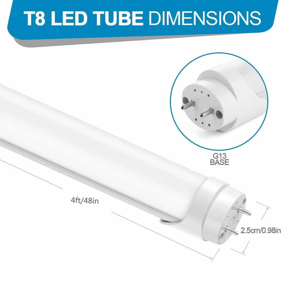 T8 4FT LED Tubo Bombillas G13 22W 28W Bi-Pin Garaje F32T8 4' LED Tienda Luces Foto 4 de 4