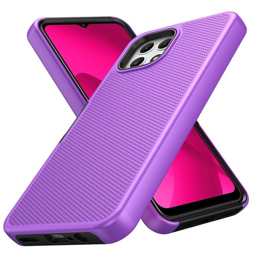 For Revvl 7 5G (T-Mobile) Dual Layer Slim Hybrid with Textured Rugged Case Cover - Picture 5 of 49