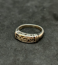 925 Sterling Vintage TMA Ring 5.5mm Sz 7 - 4.0g