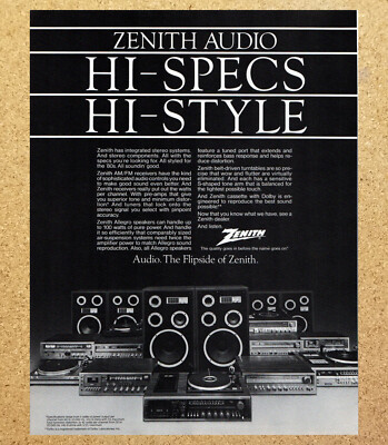 Zenith Audio Hi Spec Allegro Stereo System - Magazine Print Ads Poster 1980