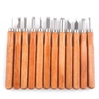 12Pc Woodworking Tools Kit Hand Whittling Carpenter Tool Wood Carving Knives Set