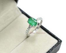 Natural Zambian Emerald Gemstone 925 Sterling Silver May Birthstone Bridal Ring