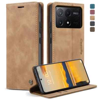 Leather Case for Xiaomi Poco X6 Pro 5G / Redme K70E 5G Business Card Holder 