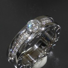 BVLGARI B-zero1 Ring Diamond 0.3ct White Gold 18K US3.5 AUTHENTIC with GIA D9935