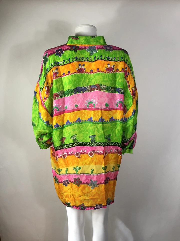 Vtg Gianni Versace Multicolor Silk Shirt L - Image 4 of 4