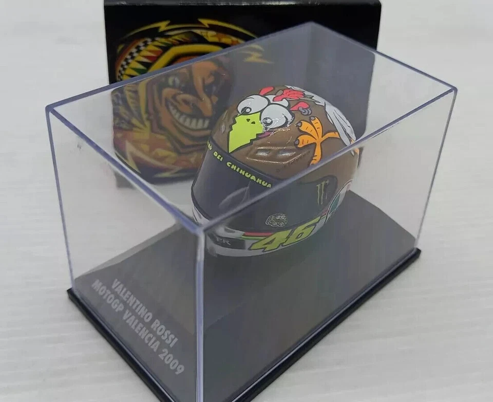 MODELLINO CASCO HELMET 1:8 MINICHAMPS ROSSI VR/46 YAMAHA M1 MOTOGP VALENCIA 2009 - Immagine 2 di 4