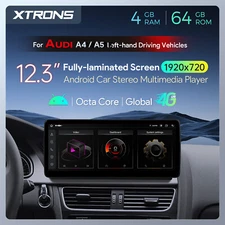 12.3" 8Core 4G 64G For Audi A4 A5 B8 Android 14 Retrofit Car Stereo GPS Nav WIFI