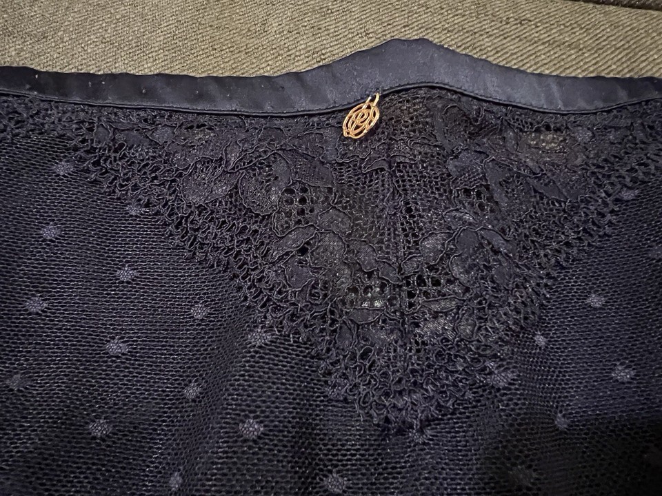 Marks and Spencer Rosie Autograph Navy Lingerie Set VGC Size 36E & Size