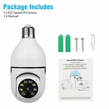 360° 1080P IP E27 Light Bulb Camera Wi-Fi Wireless IR Night Smart Home Security