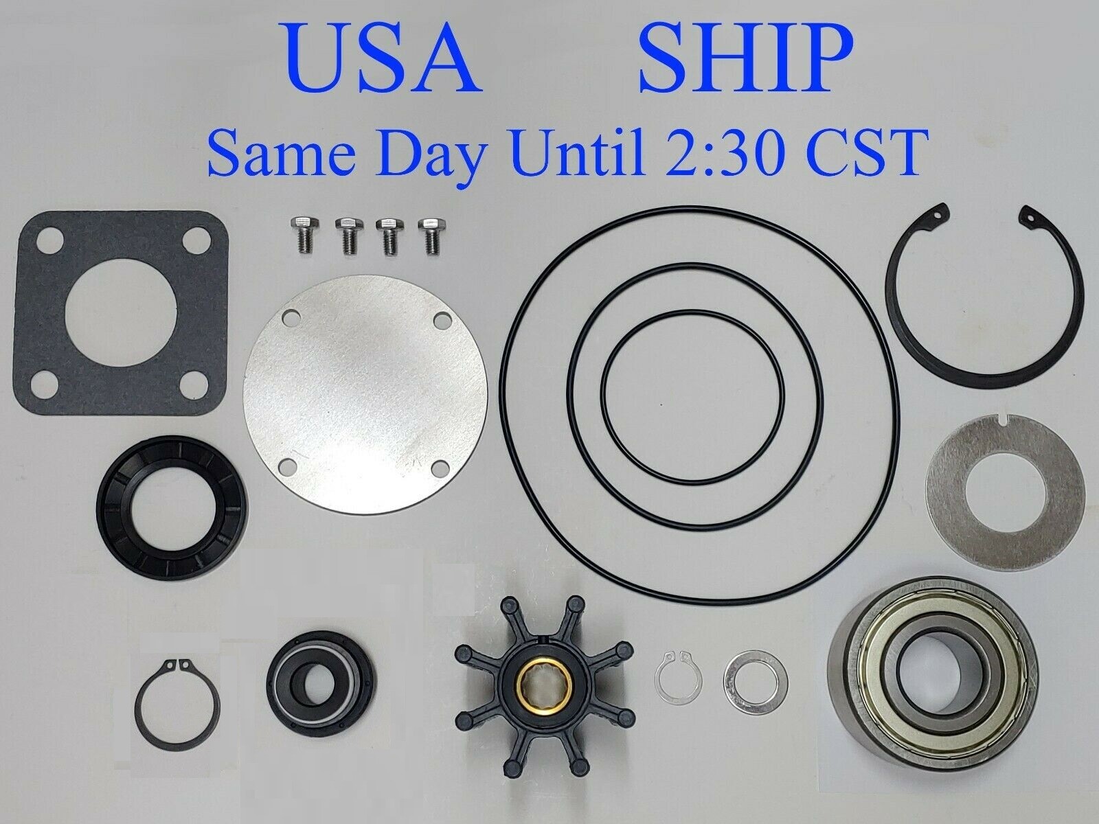 Volvo Penta AQ115 & AQ130 Water Pump Rebuild Kit - Impeller, Gaskets & Seals OEM 10 thumbnail image