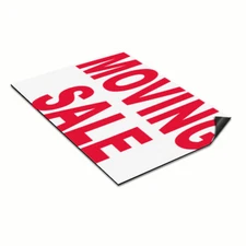 Car Magnet Set of 2 Moving Sale Red Car Advertising Industrial Sign