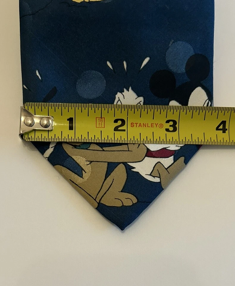 "Corbata azul Mickey Unlimited de colección de los años 90 3,75"" corbata italiana para hombre Mickey Mouse" Foto 3 de 4