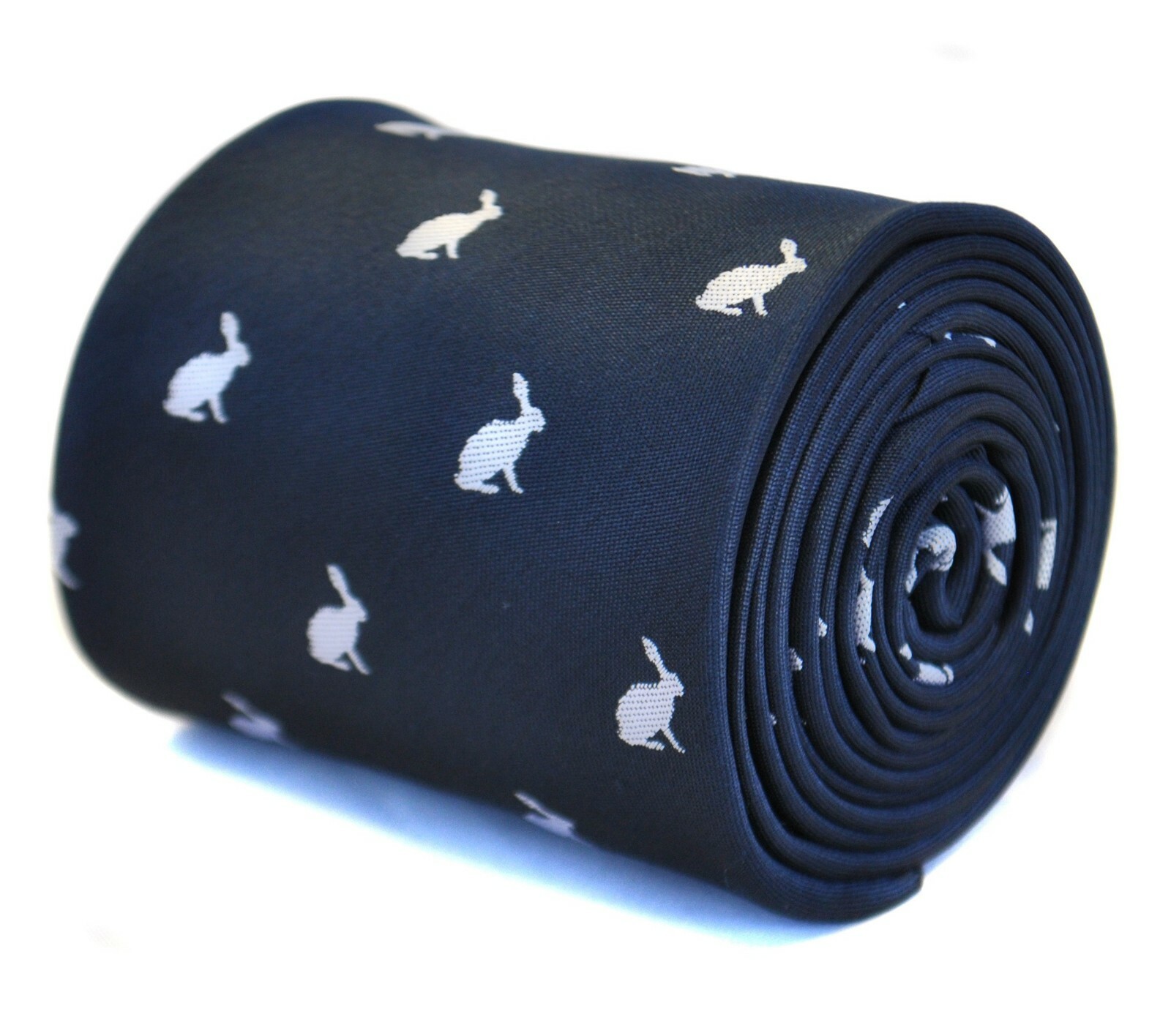 Frederick Thomas navy blue tie with rabbit design FT2132