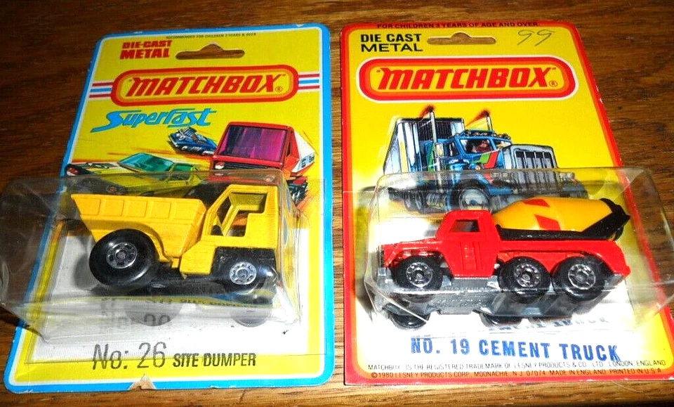 2 LOT Lesney Matchbox Superfast #26 YELLOW SITE DUMPER & #19 CEMENT TRUCK - Image 2 of 4