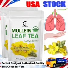 Mullein Leaf Extract Natural Herbal Lung Cleanse Tea for Lung Health 60D