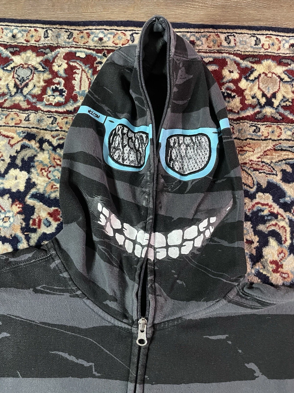 A BATHING APE (BAPE) Felpa con cappuccio e zip intera vintage Y2K anni 2000 stile Volcom Bape