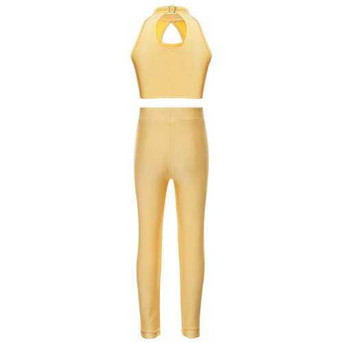 Kids Girls Tracksuit Yoga Vest And Tights Stretchy Sweatsuit Vacation Summer - Picture 6 of 58