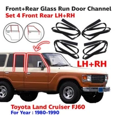 Set 4 Door Glass Run Channel Fits Toyota Land Cruiser HJ60 FJ60 FJ62 1980-90 EZ