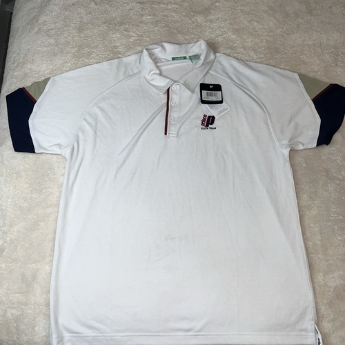 PRINCE ELITE TEAM TEDDY EMBROIDERED LOGO TENNIS POLO  WHITE LG SEE DESCRIPTION - Picture 1 of 6