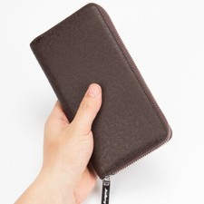 Mens Long Leather Clutch Wallet Card Holder Zipper Bifold Purse Phone Handbag US