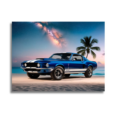 Leinwandbild - Auto - Ambient Design - Man Cave Wandbild - Interieur Dekor