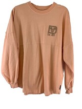 Disney Parks Spirit Jersey Peach Gold Glitter Oversized Dolman Sweatshirt Small