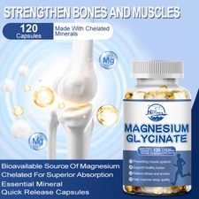 Magnesium Glycinate Chelated Magnesium Bisglycinate 1330mg 120 Vegan Capsules