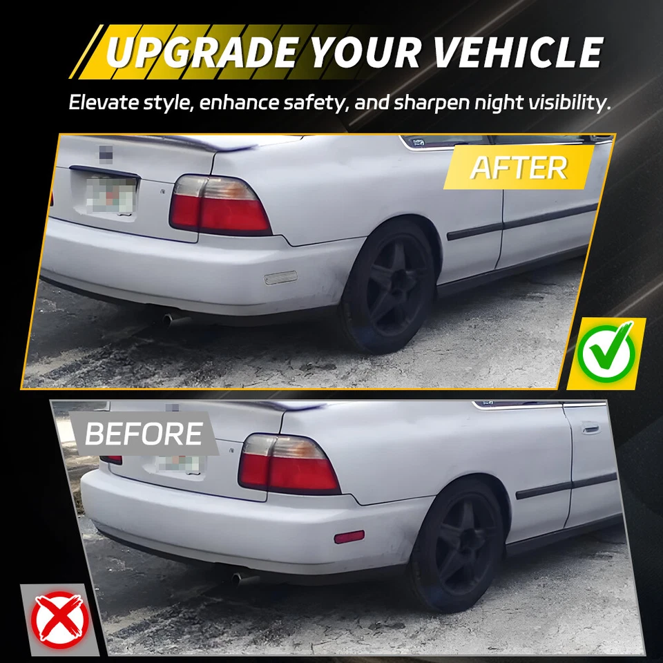 2X Clear Rear Bumper Side Marker Lights For 94-97 Honda Accord & 92-96 Prelude - Image 2 of 4