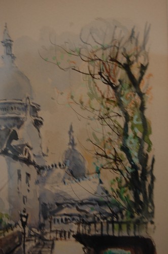 VTG 1960'S DENIS VERSPECHT ORIGINAL WATERCOLOR PARIS LE SACRE-COEUR DE MONTMATRE - Picture 17 of 24