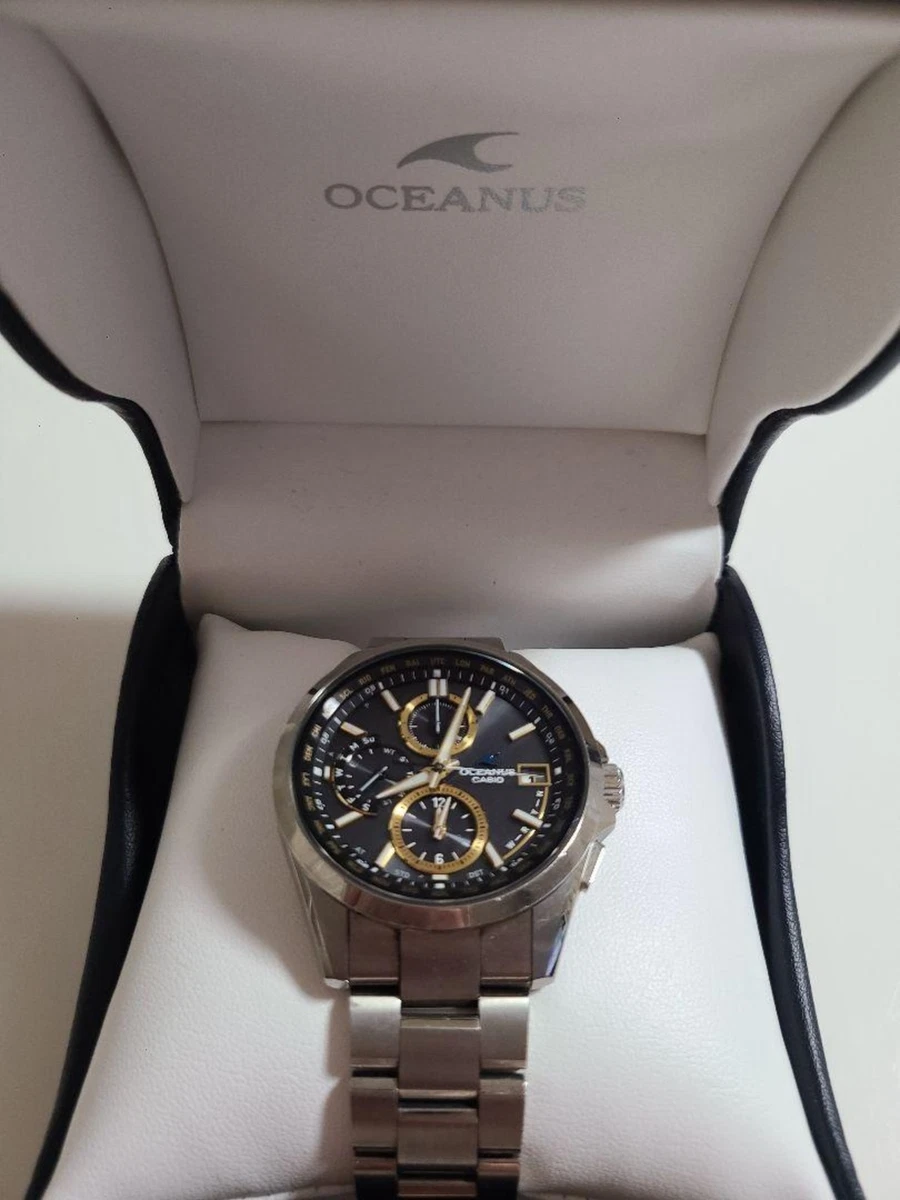 CASIO OCEANUS Black Gold Wrist watch Rare eBay