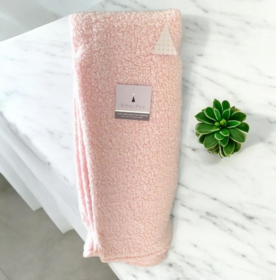 Manta/manta decorativa blanca pinos suaves para niños rosa 50" x 60" Foto 2 de 2