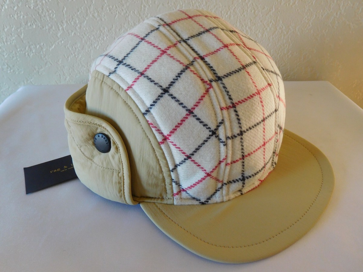 NWT Rag & bone Wool Blend Plaid Puffer Pilot Cap Murdoch main image 2