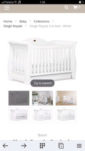 boori royale sleigh cot