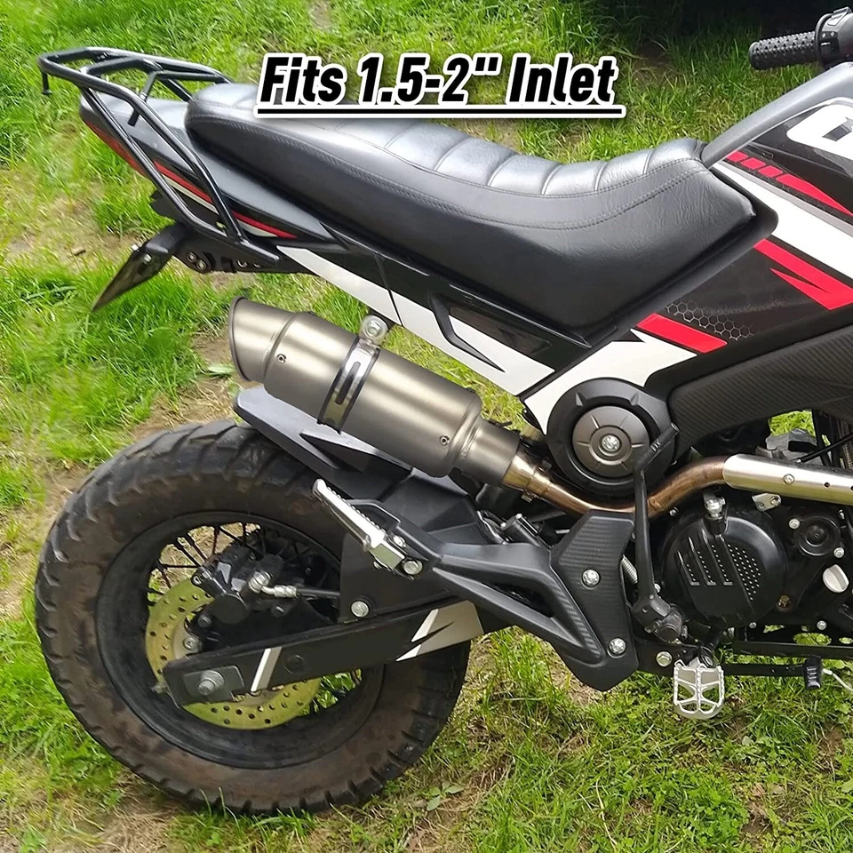 GP Universal For 38-51mm Slip-On Exhaust Muffler For Kawasaki Honda KTM Victory  - Image 2 of 4