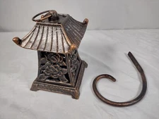 Partlylite Pagoda Lantern Lotus Candle Holder w/ Wall Bracket Cast Iron with Ant
