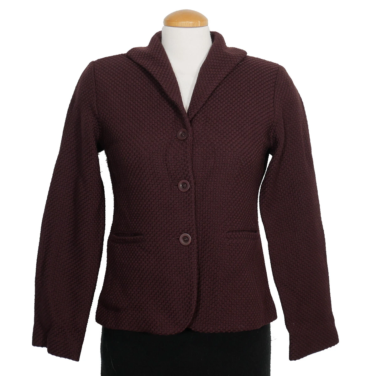 EILEEN FISHER Cassis Purple Wool Viscose Seed Textured Shaped Jacket | eBay