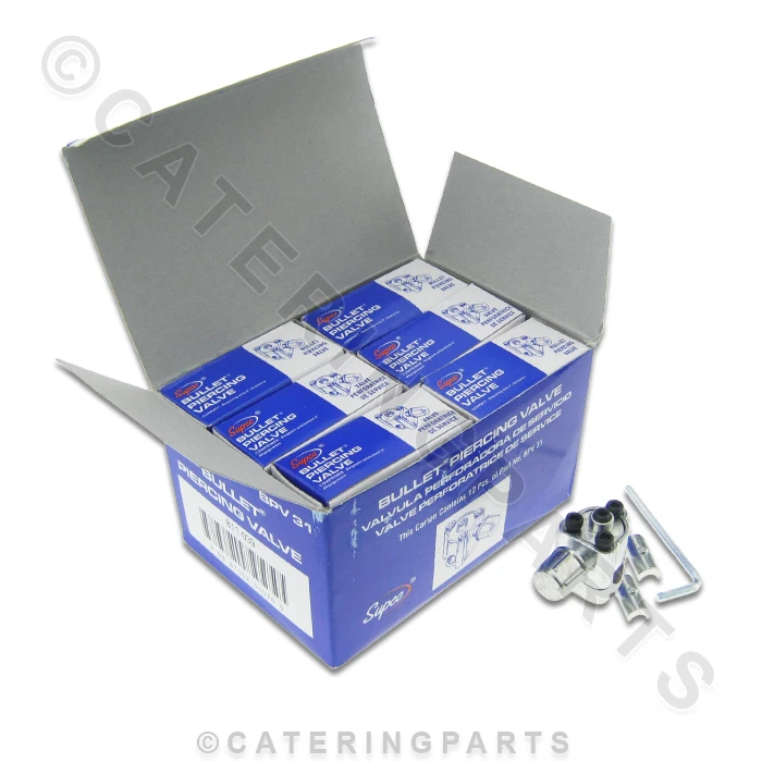 BOX MIT 12 LINIEN WASSERHAHNPIERCINGVENTILEN FÜR KÜHLSCHRANK GEFRIERSCHRANK MIT 1/4"" 5/16"" 3/8"" ROHR