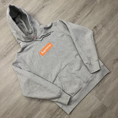 Supreme Box Logo Hoodie Grey/Orange FW17 Size Medium | eBay