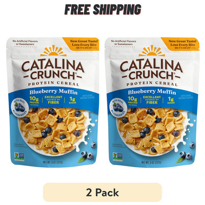 2 Pack Catalina Crunch Blueberry Muffin Cereal - Low Carb Protein - 8oz Each
