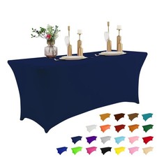6FT Table Cloth for Rectangular Spandex Jean Blue Table Cover