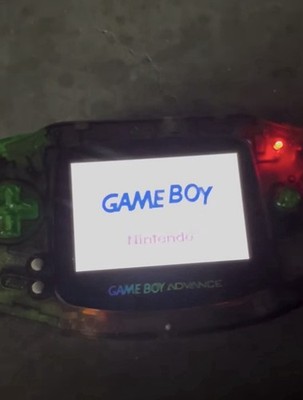 Clear Black And Green Gameboy Advance With Backlit 101 Screen Tested Working  