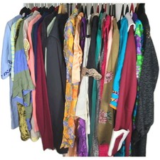 28pc Vintage Clothes Lot 60s Sweaters 70s Dresses 80s Shirts Armani Jacket As Is