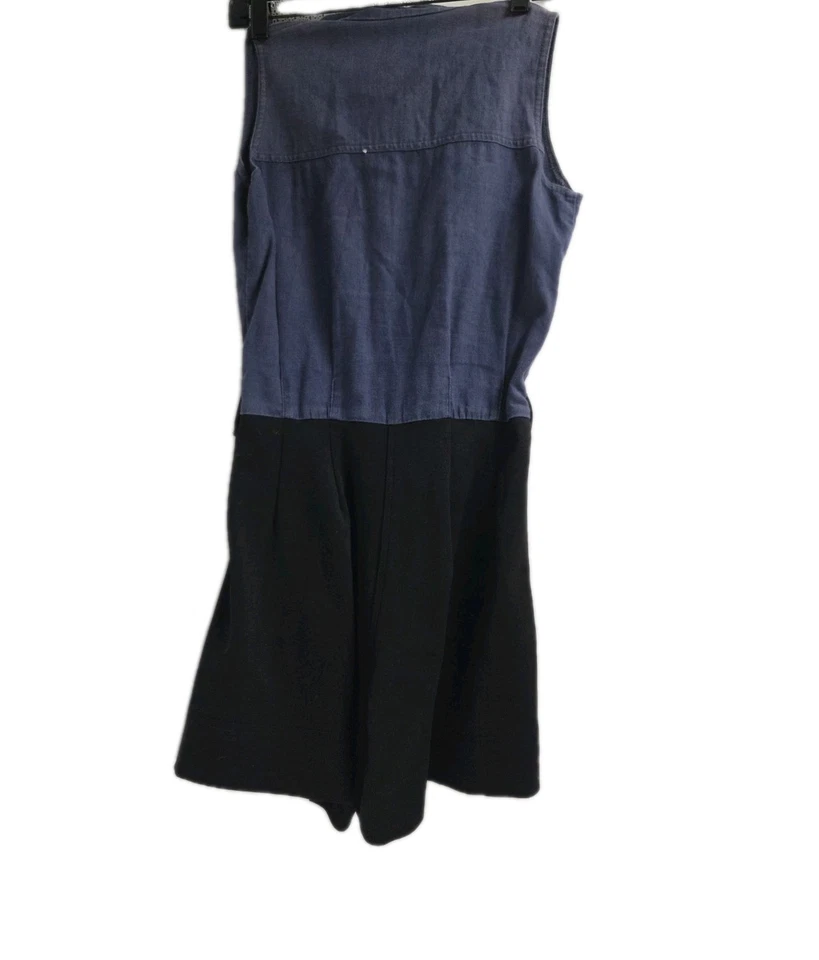 Seattle Gear Women's Romper Blue Cotton Linen Playsuit Colorblock - Image 4 of 4