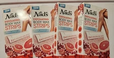 Lot of 4 Nads Exfoliating Body Wax Strips 20 Count Each