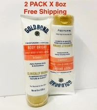 2 PACK Gold Bond Body Bright Daily Body & Face Lotion With Vitamin C, 8 oz each