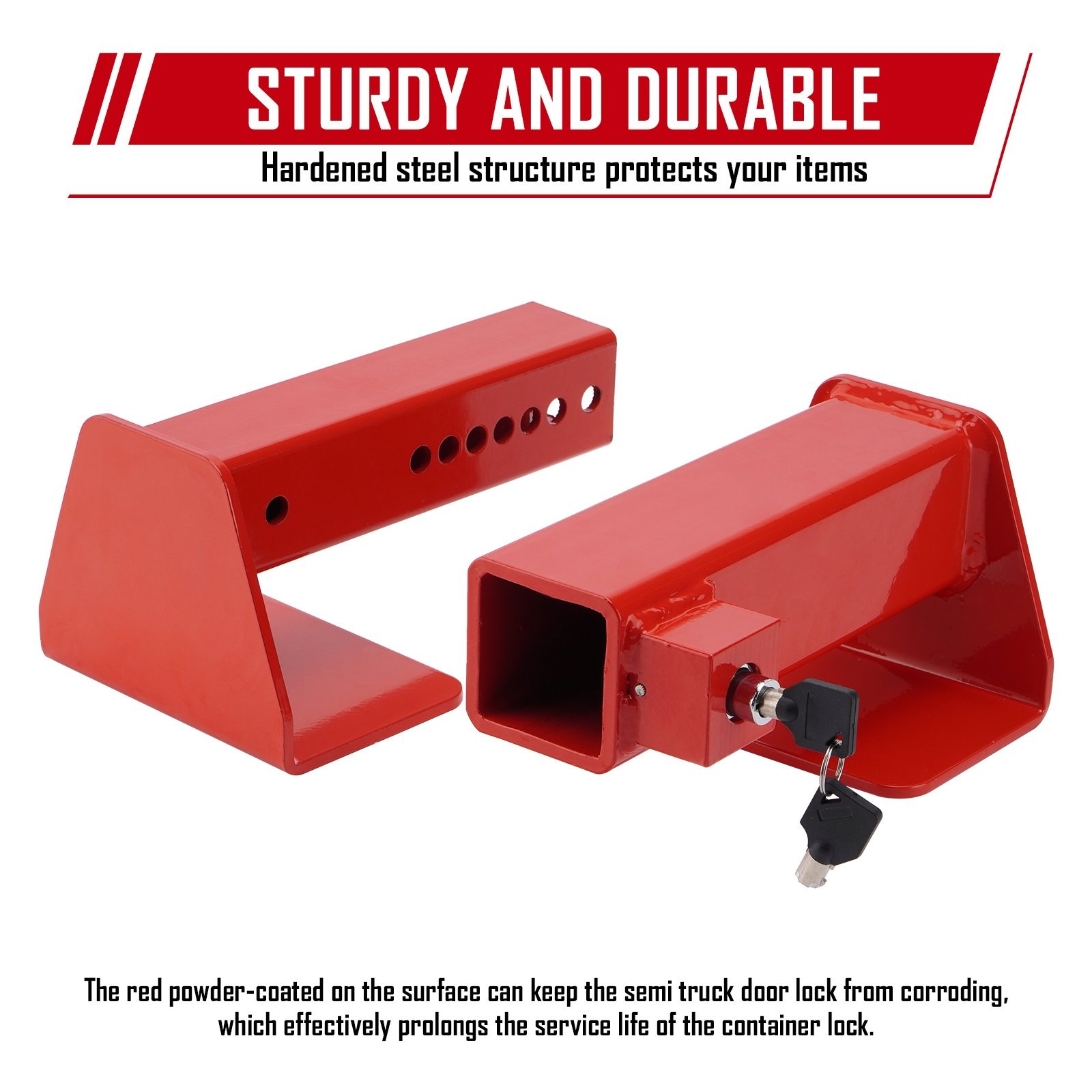 Heavy Duty Shipping Container Lock with 2 Keys for Semi Trailer & Truck Security