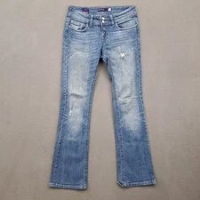 Vigoss New York Bootcut Jeans Womens Size 0 Blue Distressed Denim 28x30