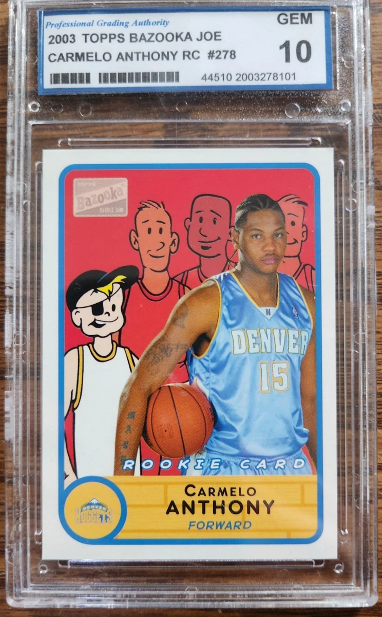 Carmelo Anthony Basketball Grade 10 Rookie Sports Trading Cards